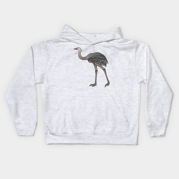 Greater rhea bird cartoon illustration Kids Hoodie by Cartoons of fun